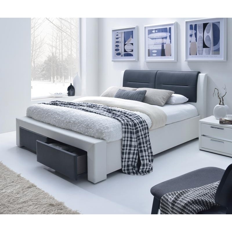 Cadre de lit double avec coffre Constance Modern 190 x 140 x 31,5 Marque  - Movian Effet Chêne 