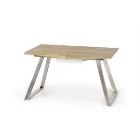 TREVOR  table à manger exetnsible  130÷170 cm x 80 cm x 76 cm - Chêne clair/blanc
