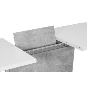 Table à manger extensible 110÷145 cm x 68 cm x 76 cm - blanc/gris
