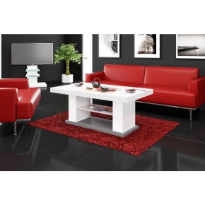 Table basse design 120-170   x 50 -65  x 75 cm - Blanc