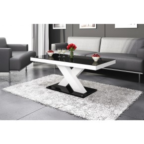 Table basse design 120 cm x 60 cm x 49 cm - Noir / Blanc