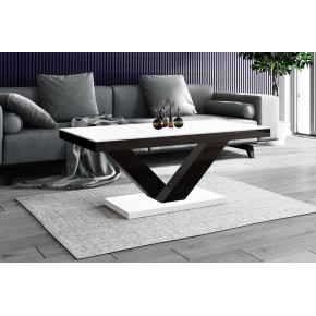 Table basse design 120 cm x 60 cm x 49 cm - blanc / noir