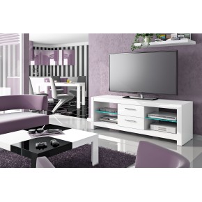 Meuble TV design 152 cm x 52,50 cm x 45 cm - Blanc