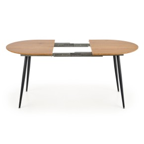 Table à manger extensible 120-160 x 80 x 74 cm - Chêne doré/Noir