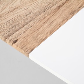 Table à manger extensible 160-200 x 90 x 77 cm - Blanc/Chêne san remo