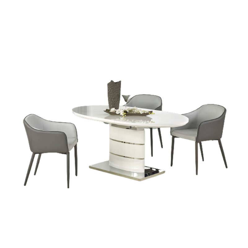 Table à manger extensible 140-180 cm x 90 cm x 76 cm - Blanc