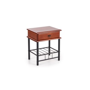 Table de chevet en bois FIONA 48 cm x 37 cm x 55 cm - Cerise/Noir