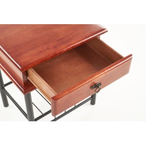 Table de chevet en bois FIONA 48 cm x 37 cm x 55 cm - Cerise/Noir