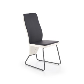 EVA Lot de 2 chaises en cuir synthétique - Noir/Blanc