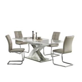 Table à manger design extensible 160-220 x 90 x 75 cm - Gris