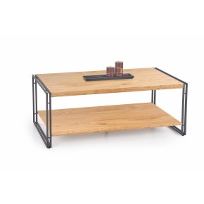 Table basse rectangulaire BAVARIA 120 cm x 60 cm x 45 cm - Chêne doré/Noir