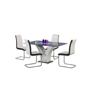 Table à manger moderne 160 cm x 90 cm x 76 cm - Noir/Blanc