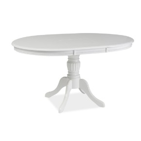 Table à manger ovale  106-141cm x 106 cm x 76 cm - Blanc