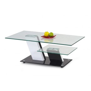 Table basse en verre 110 x 60 x 45 cm -  Béton/Noir