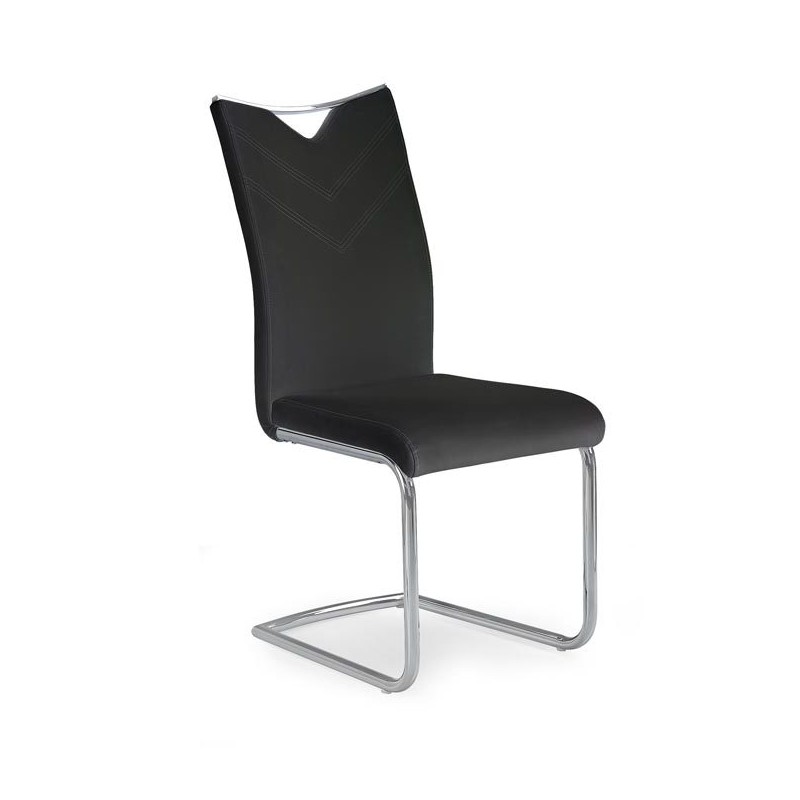 THIBAULT lot de 4 chaises en cuir synthétique - Noir