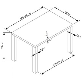 Table à manger rectangulaire 120 x 80 x 75 cm - Blanc