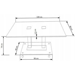 Table à manger rectangulaire 130 x 80 x 74 cm - Noir