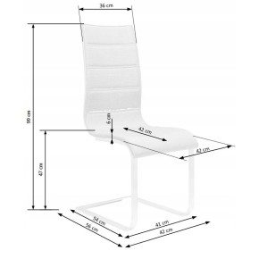 ANNA lot de 4 chaises  42 x 58 x 99 cm - Blanc/Sonoma