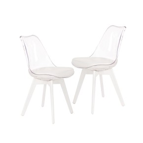 Lot de 2 chaises 48 cm x 83 cm x 50 cm - Blanc