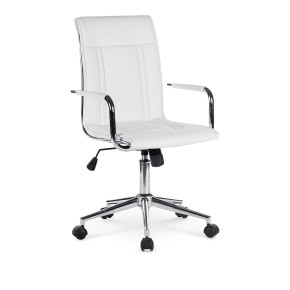 Chaise de bureau en cuir synthétique- Blanc