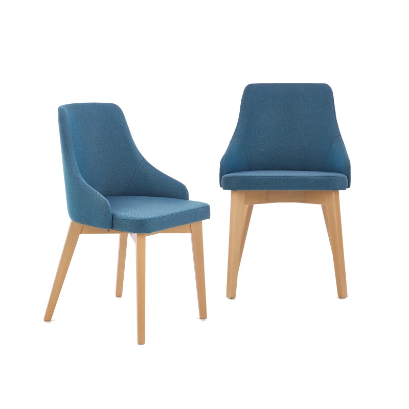 Lot de 2 chaises en tissu TOLEDO - Turquoise
