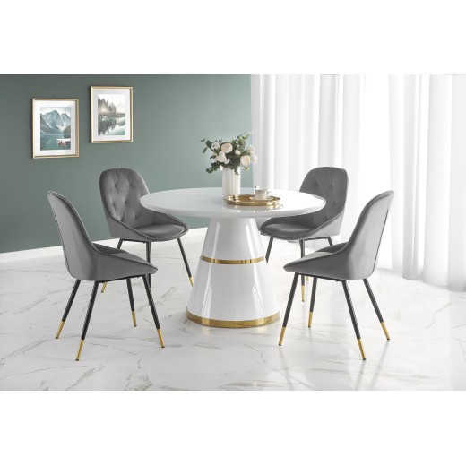 Table à manger design ronde  120 cm x 76 cm - Blanc