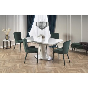 Table à manger design extensible 160-200 cm x 90 cm x 76 cm - Blanc