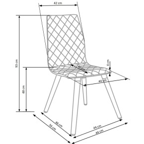 BALOU chaise en tissu 56 x 44 x 93 cm - Beige