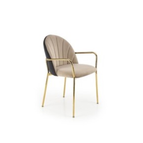 Chaise design en tissu de velours 53 x  57 x 80 cm - Beige