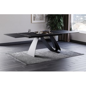 Table à manger design extensible 160-240 x 90 x 76 cm - Noir mat